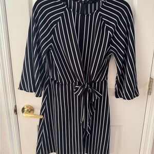 BeBop Black and White Tie Front Sundress